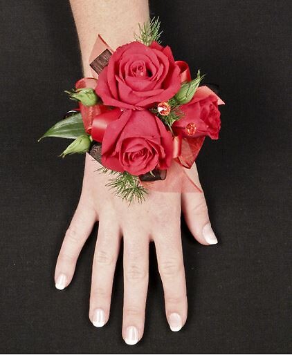 PUTTING ON THE RITZ RED PROM CORSAGE