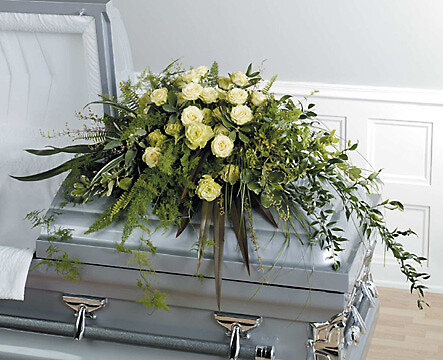 Foilage and Rose Casket Spray