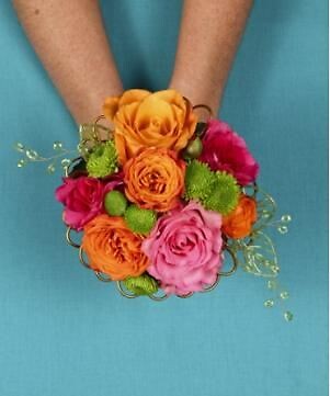 HOT PINK &amp; ORANGE HANDHELD BOUQUET